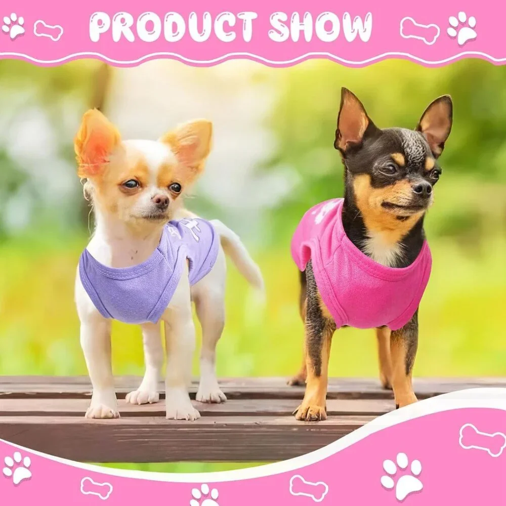 Comfortable and Stylish XX-Small Dog Outfits - 4-Piece Summer Collection